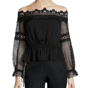 Self-Portrait Off Shoulder Boho Lace Top